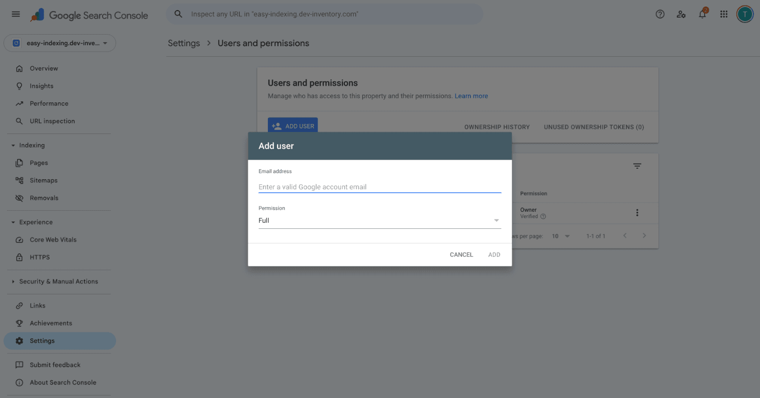 사용자 추가 다이얼로그